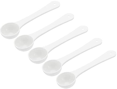 MECCANIXITY Micro Cuchara Dosificadora de 1 gramo, Cuchara de Plástico con Fondo Redondo Mini Cuchara con Agujero para Colgar para el Hogar, Cocina, Medición de Polvo, Horneado, 30 Unidades