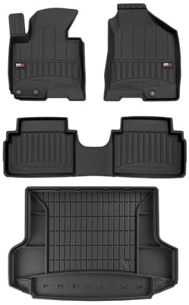 OMAC Fußmatten & Kofferraumwanne Set kompatibel mit Hyundai ix35 2009-2015 Gummi Schwarz 4X