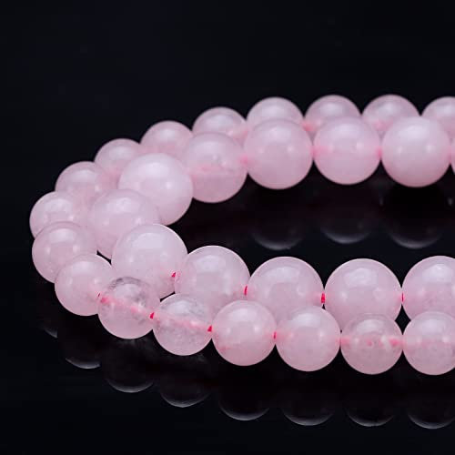 Youngbling Natural Crystal Beads for Jewelry Making,10mm Rose Quartz Polished Round Smooth Stone Beads,Genuine Real Stone Beads for Bracelet Necklace 15 Inch(Rose Quartz,10mm)