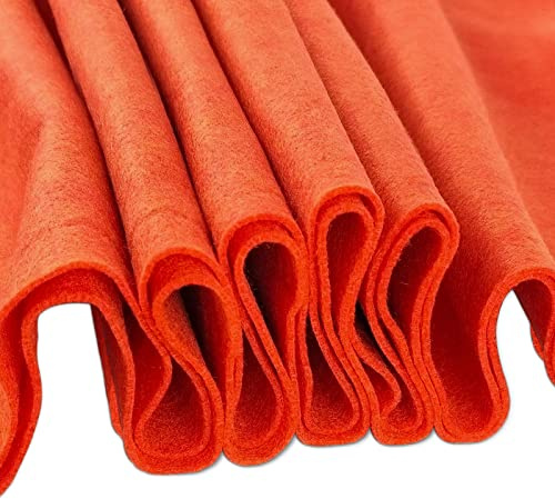 Jtnohx Colour Felt Fabric, 1.4mm Felt Sheets for Crafts, 90x90cm Soft Craft Fabric for Art and Sewing Projects(Orange 2)