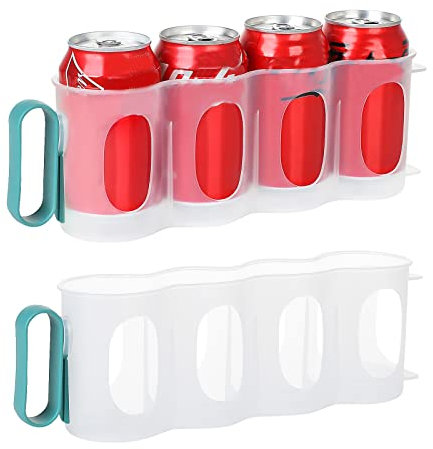 VKTY Paquete de 3 Contenedores Organizadores de Refrigerador Organizador de Latas de Refrescos Para Refrigerador Dispensador de Latas Apilable Transparente Con Asa Para Nevera Despensa