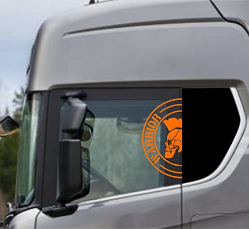 DualColorStampe Aufkleber kompatibel mit Scania Daf Iveco Man LKW Zubehör LKW Fenster WARRIOR COD.0302 (Orange 35)