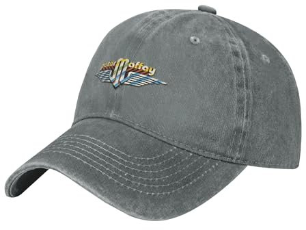 Oudrspo Peter German Maffay Unisex Denim Baseball Cap, verstellbare, taillierte Ballmütze, schwarz verzierte Casquette für Männer und Frauen, modische Hutgeschenke