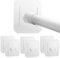 Adhesive Curtain Rod Holder, Goowin Tension Rod Holder, No Drilling Transparent Small Tension Rod Bracket (Only for Tension Rods Within 2.54cm/1 Diameter at Both Ends) (6 Pack)