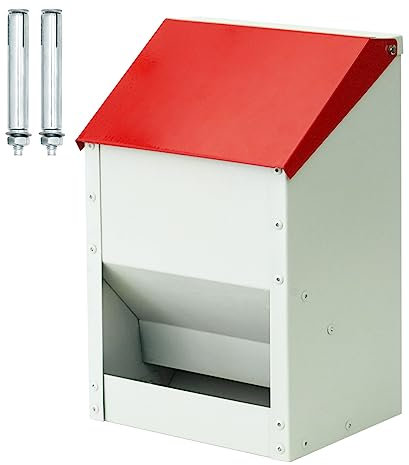 4.5kg Mangeoire Automatique Pour Poulets Petite Mangeoire MéTallique Pour Volailles Avec Couvercle Mangeoire Murale Anti-Rats Pour Poussins, Dindes, Oisons, Canetons, Cailles
