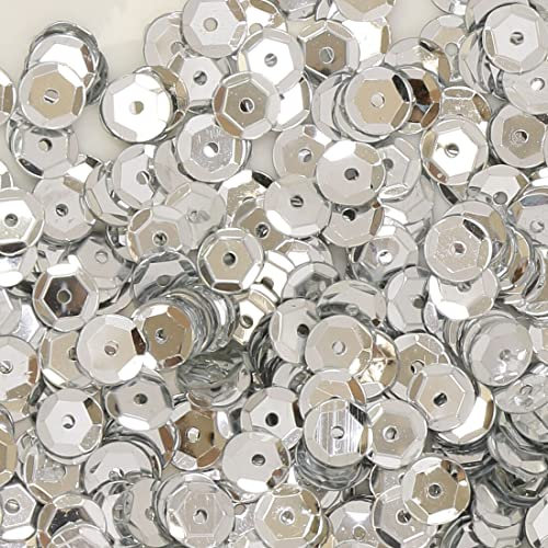 Craftelier - Lentejuelas Plata para Manualidades, Scrapbooking, Decoraciones y Shake Cards | Forma de Círculos Diamante - Tamaño Aprox. 6 mm | Color Plata