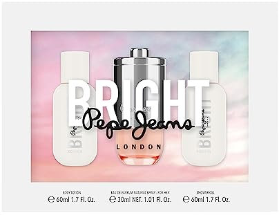 Pepe Jeans Bright for Her Parfüm Frauen Geschenkset Damen 3 Teilig EAU de Parfum Damen 30ml Körperlotion 60ml und Duschgel 60ml Frauen Parfüm mit Zypern und Floralen Duftnoten