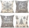 YCOLL Kissenbezug 40x40 4er Set Kissenbezug Weihnachten Kissenbezüge Dekokissen Leinen Kissenhüllen für Deko Weihnachten Sofa Schlafzimmer Couch 40x40 cm