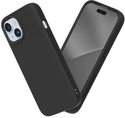 RhinoShield Case kompatibel mit [iPhone 15 Plus] | SolidSuit - Stoßdämpfende & schlanke Schutzhülle mit Premium Finish - 3.5 Meter Fallschutz - Schwarz