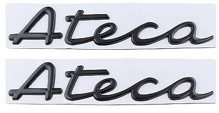 Ateca Emblem Auto Abzeichen Aufkleber LKW Seite hinten für Auto Dekoration Zubehör (schwarz)