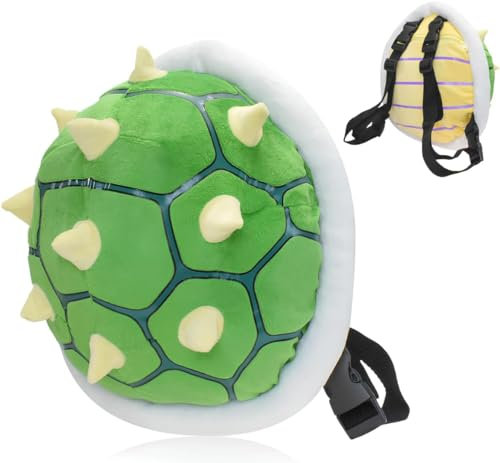 ZHYPFF Schildkröte Rucksack Schildkröte Shell Rucksack Cosplay Kostüm Zubehör Requisiten Weiches Plüsch Cartoon Spielzeug 11,4 Zoll, Grün 2, Small, Cartoon