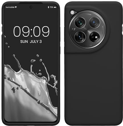 kwmobile Case for OnePlus 12 Case - Soft Cover - Shockproof Silicone - Wireless Charging Black