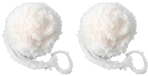 LUXBUT 2 Skeins 32 Meters Soft Fluffy Faux Fur Yarn for Crocheting Knitting White