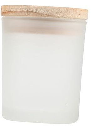 NUOBESTY Tapa de Vaso de Vela de Vidrio Latas de Vela Vacías para Decoración de Bodas Tapa de Madera Elegante para El Hogar