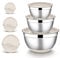 Joyfair Lot de 3 bols mélangeurs en acier inoxydable avec couvercle hermétique et fond antidérapant - Pour cuisine, pâtisserie, cuisine, préparation - Passe au lave-vaisselle - 4,6 l, 2,8 l, 1,2 l