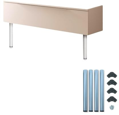 Avilia Set mit 4 verstellbaren Tischbeinen aus Stahl – Kit Füße für Tisch und Schreibtisch Ø60 mm, Höhe 830-850 mm, grau verchromt