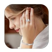 VASSAGO Einstellbare islamische Ayatul Kursi Ring/Armband für Frauen Männer Muslim Allah Koran Ringe Arabisch Kalligraphie Islam Eid Islamischer Ringe Schmuck Geschenke (Silber Ring&Armband)