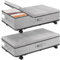 2 Piezas Caja almacenaje ropa debajo de la Cama, Caja Bajo Cama con Ruedas y Tapa, Metálico Almacenaje Bajo Cama Plegable Cajas almacenaje de Gran Capacidad con Asa Reforzada para Mantas, Ropa, Gris