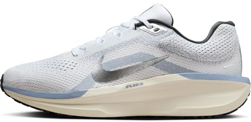 NIKE Men's Winflo 11 White/Metallic Silver-Ashen Slate Sneaker, UK