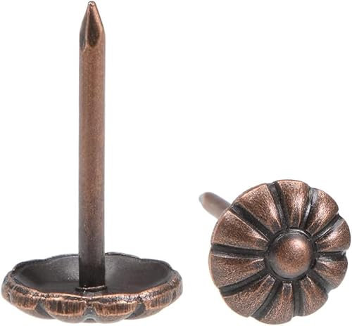 WUSHADEHANS Tachuelas de tapicería, 20 Uds Clavos for tapicería Tachuelas 9mm de diámetro Cabeza Redonda Pin Antiguo Clavos en Tono Cobre