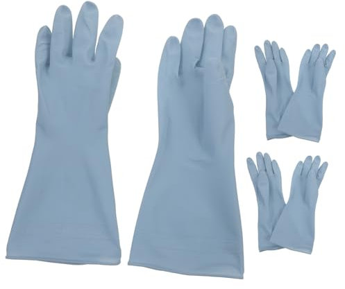 MAGICLULU 3 Paia Guanti per Lavastoviglie Guanti Lavare i Piatti Guanti per Lavare i Piatti per La Cucina Guanti Domestici Guanti Riutilizzabili per La Pulizia Guanti da Cucina Blue PVC