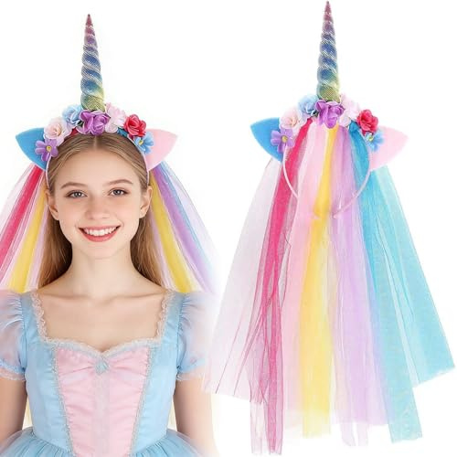 Jiahuade Einhorn Horn Haarreif,Einhorn Horn Stirnband