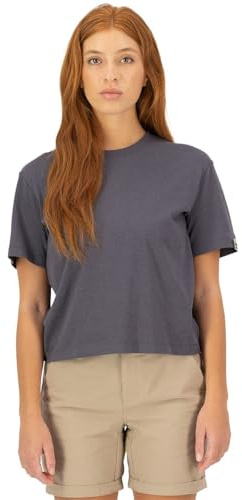 Mons Royale Damen Yonder Merino Organic Cotton T-Shirt, Vintage Black, M