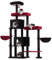 Hey-brother Arbre à Chat XXL pour Grands Chats, 180 cm de Haut, Stable, élargi à Droite, avec 3 Plateformes Confortables, 3 Grandes niches et 2 paniers à Chat, Noir rougeâtre EMPJ038BR
