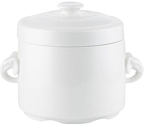 Gatuida 1 Pièce Marmite Bol De Soupe Vapeur Tasse Fumante Nid Avec Un Couvercle Pot Bols De Soupe à L'oignon Allant Au Four Cocotte Porcelaine Mijoter Pour Poêle Céramique Blanche