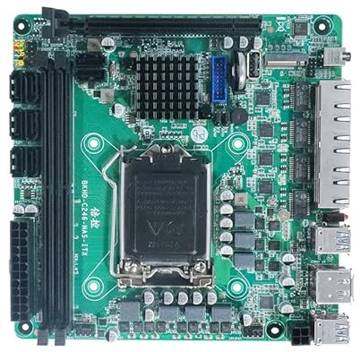 Scheda madre N17 NAS C246 LGA1151 (Intel/C246/Mini ITX/DDR4 Supporto ECC/PCIE3.0x16/4x2.5G LAN/8xSATA3/2xM.2/USB3.0/HD DP/Soft Routing Board)