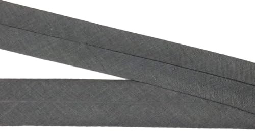 5 m Baumwollschrägband grau 30 mm vorgefalzt