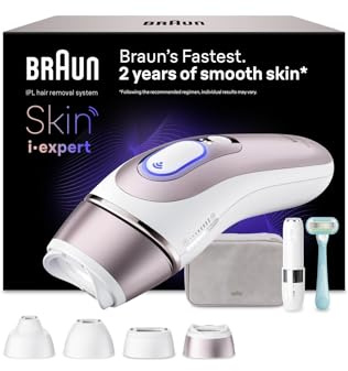 Braun Skin I·Expert PL7432 Epilierer mit intelligenter Lichtimpulse, 4 | Laser-Haarentfernung für Damen zu Hause, kostenlose App, Gillette Venus Rasierer, inklusive Tasche, Epilierer für Damen