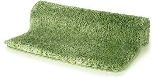 Spirella Badteppich Badematte Duschvorleger Mikrofaser Hochflor | flauschig | Rutschhemmend | geeignet für Fußbodenheizung | 55x65 cm | Olive Grün