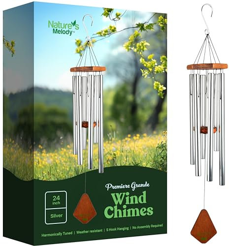 Art Bizniz Windspiel 60 cm Aluminium/Holz Silber