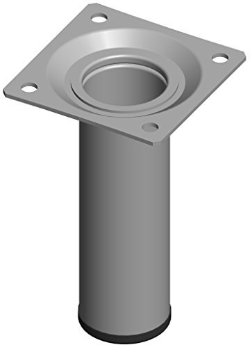 DIY Element System Möbelfuß rund – Stahlrohrfuß, ideal als Tischbein für die Gestaltung individueller Möbelstücke – Ø 30 mm, Länge 100 mm, Weißaluminium