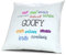 digital print Kopfkissen mit Namen Goofy - Motiv Positive Eigenschaften, 40 cm, 100% Baumwolle, Kuschelkissen, Liebeskissen, Namenskissen, Geschenkidee, Deko