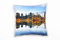 Paul Sinus Art City, New York, Manhattan, Spiegelung, blau, orange Deko Kissen 40x40cm für Couch Sofa Lounge Zierkissen - Dekoration zum Wohlfühlen