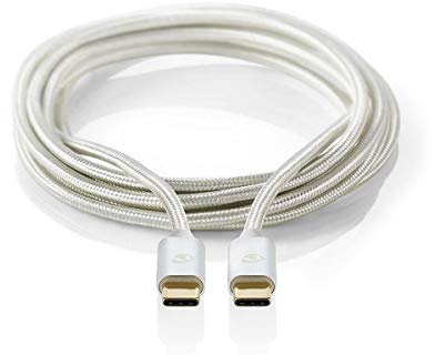 Nedis Fabritallic USB-C™ 3.2 Gen 2 Cable, Ultra Performance Media Interconnects, 10 Gbps High-Speed Data Transfer, 4K@60Hz Support, Gold-Plated Connectors, 1.0m