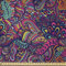 ABAKUHAUS Psychedelisch Stoff als Meterware, Exotische Algen, Microfaser Stoff für Dekoratives Basteln, 1M (230x100cm), Mehrfarbig