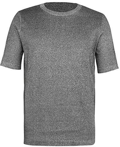 Sonew Stichfeste Kleidung, Schutzkleidung, Stufe 5 Schutz T-Shirt Schnittschutz Anti Slash Stab Kurzarm-Sicherheitsoberteil mit Rundhalsausschnitt(M)