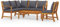 vidaXL Akazienholz Massiv Gartenmöbel 5-TLG. mit Auflagen Lounge Sitzgruppe Sofa Bank Gartenset Sitzgarnitur Gartenbank Gartensofa Garnitur
