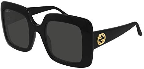 Gucci Damen Gg0896s Sonnenbrille, Schwarz/Schwarz/Grau, 50