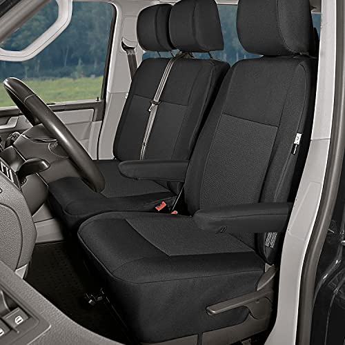 Accesorionline Sitzbezüge für T5, T6, 2, 9-Sitzer, 100 % passgenau, für Caravelle, Multivan, California, Transporter Camper, 4motion 4x4 (T5-T6 vorne 1+2)