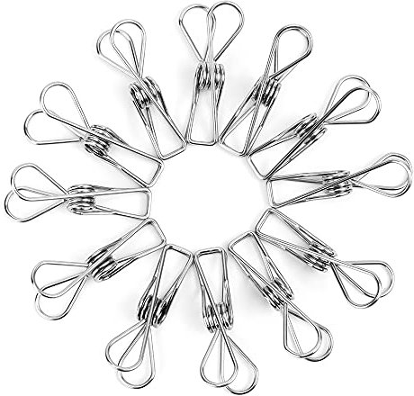 100 Piezas Pinzas de Ropa,Pinzas de Ropa Acero Inoxidable, para Secar Ropas Frazadas Toallas Calcetines Cerrar Bolsas de Alimentos Abiertas