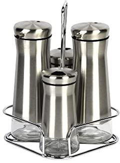 Cofan Moddelo Picual 4-teiliges Öl-Set | Fassungsvermögen 2 x 230 ml und 2 x 120 ml | Edelstahl