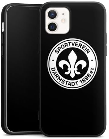 Premium Silikon Hülle kompatibel mit Apple iPhone 12 Handyhülle schwarz Case Offizielles Lizenzprodukt SV Darmstadt 98 Bundesliga
