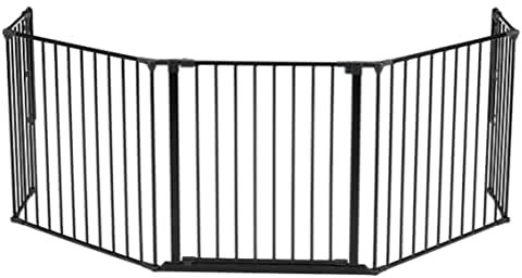 BabyDan Galten XL, 90-278 cm, Kaminzaun/Treppengitter/Raumteiler/Kaminumrandung, Schwarz, Hergestellt in Dänemark - Kinderschutzgitter/Sicherheitsgitter (Haustiergitter/Hundegitter/Hundespielgehege)