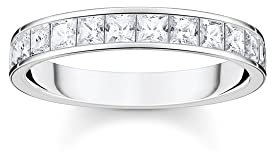 THOMAS SABO Ring weiße Steine Pavé Silber Recyceltes 925 Sterling Silber Zirkonia, Größe 54, TR2358-051-14-54