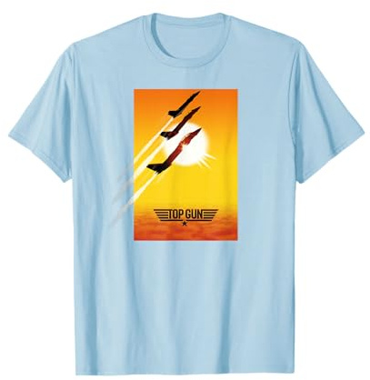 Top Gun Poster Planes at Sunset Action Movie T-Shirt