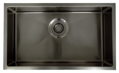 Essebagno Luisa évier 1 grande cuve seule 76x45 en inox gris gun métal